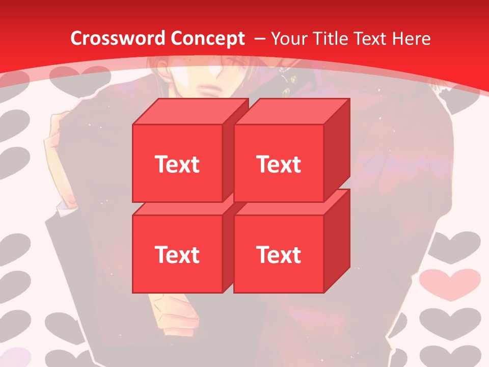 A Man And Woman Hugging In Front Of Hearts PowerPoint Template