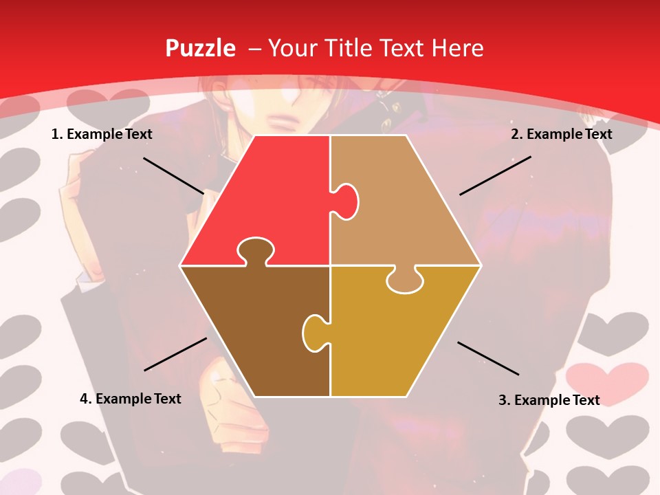 A Man And Woman Hugging In Front Of Hearts PowerPoint Template