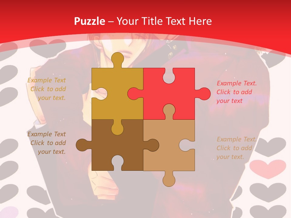 A Man And Woman Hugging In Front Of Hearts PowerPoint Template