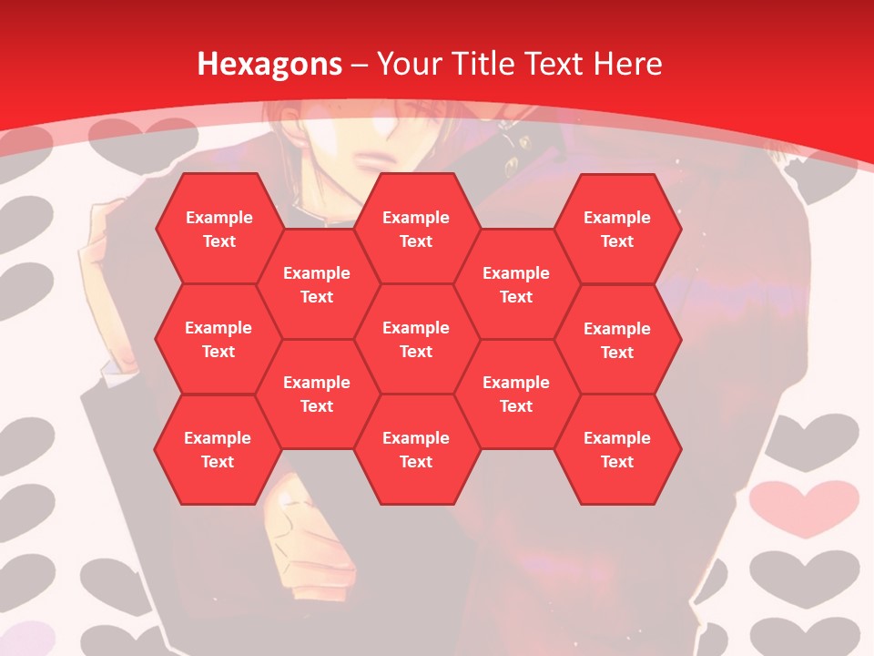 A Man And Woman Hugging In Front Of Hearts PowerPoint Template