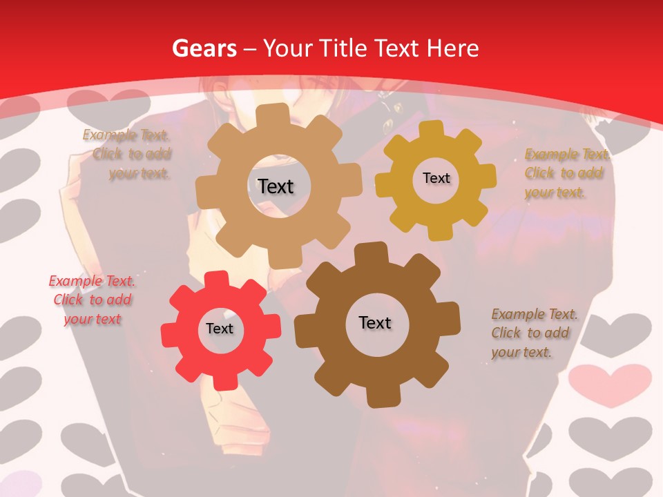 A Man And Woman Hugging In Front Of Hearts PowerPoint Template