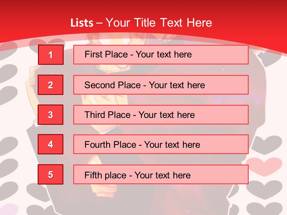 A Man And Woman Hugging In Front Of Hearts PowerPoint Template