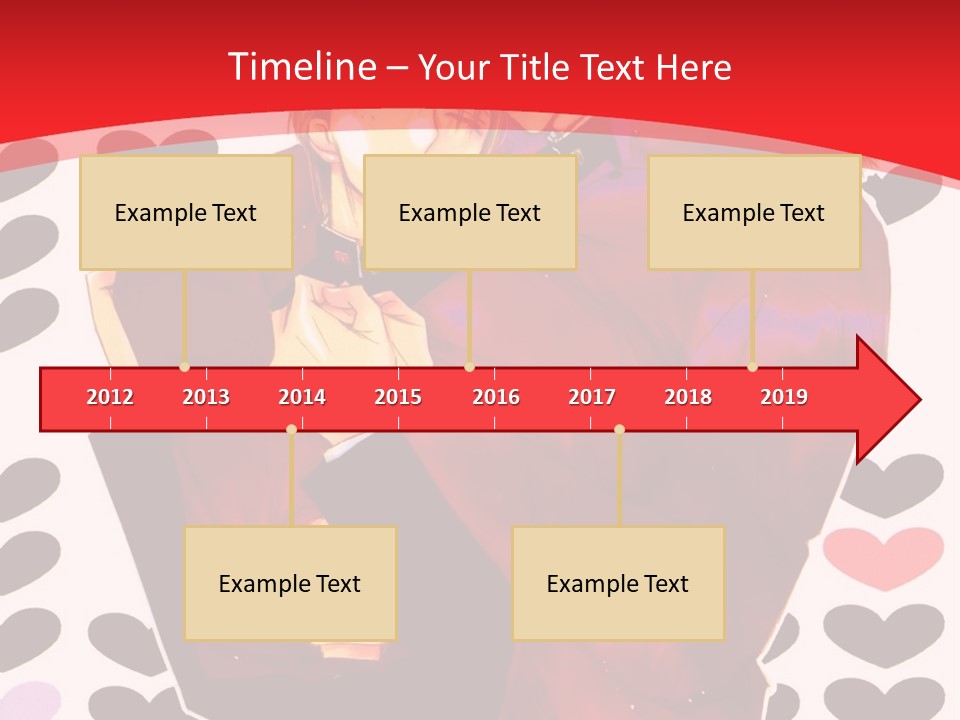 A Man And Woman Hugging In Front Of Hearts PowerPoint Template