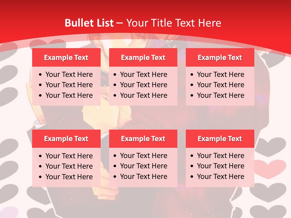 A Man And Woman Hugging In Front Of Hearts PowerPoint Template