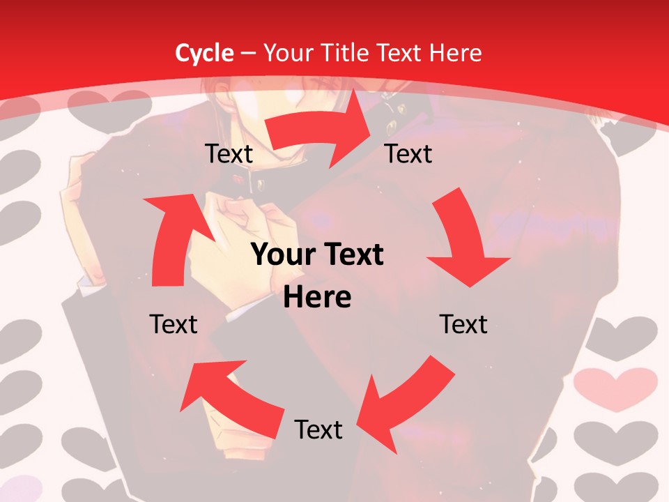 A Man And Woman Hugging In Front Of Hearts PowerPoint Template