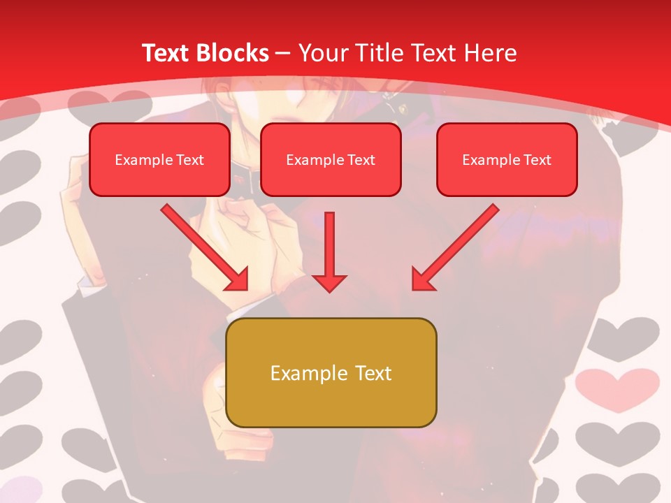 A Man And Woman Hugging In Front Of Hearts PowerPoint Template