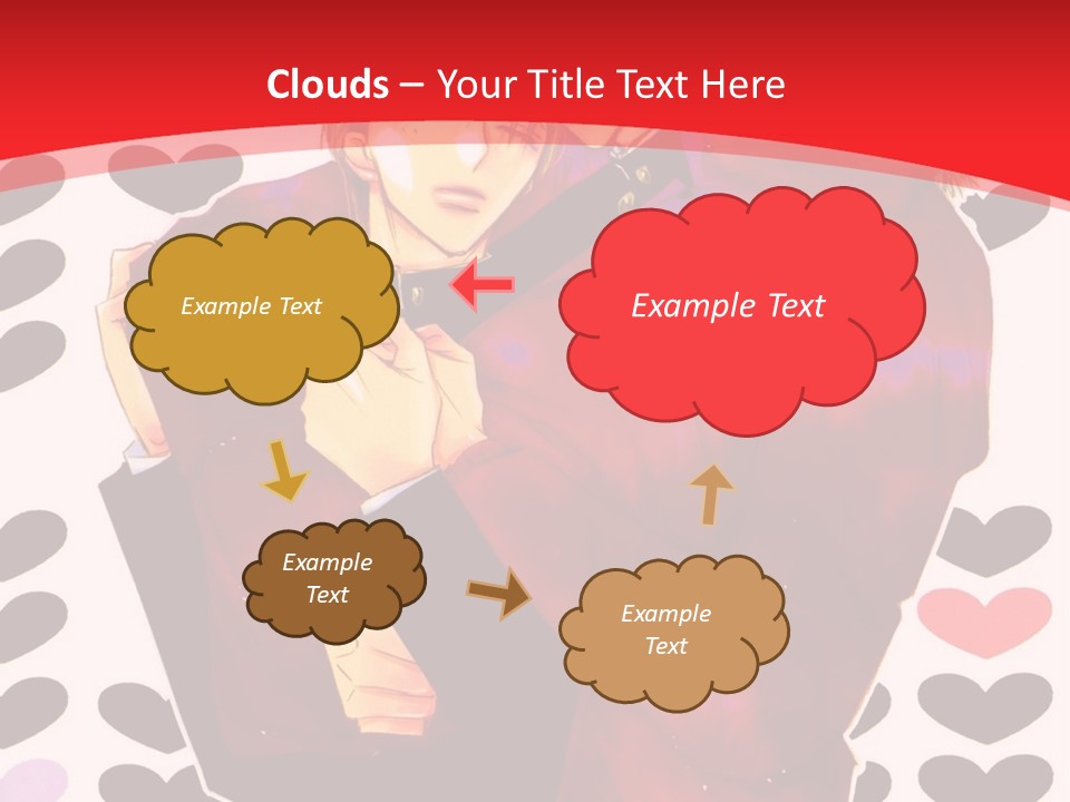 A Man And Woman Hugging In Front Of Hearts PowerPoint Template