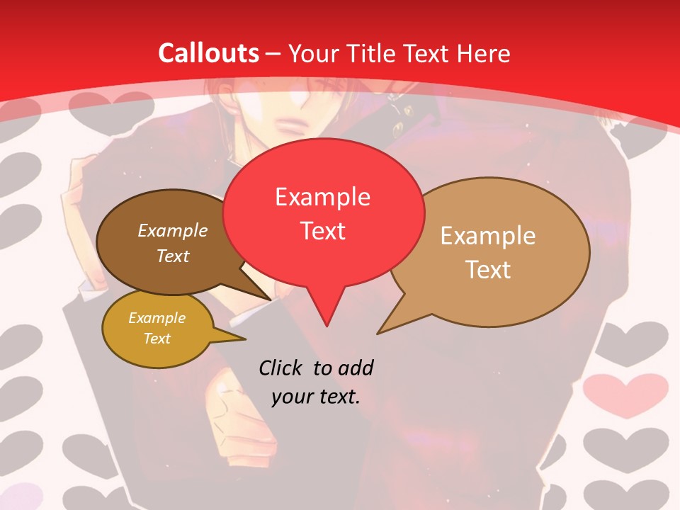 A Man And Woman Hugging In Front Of Hearts PowerPoint Template