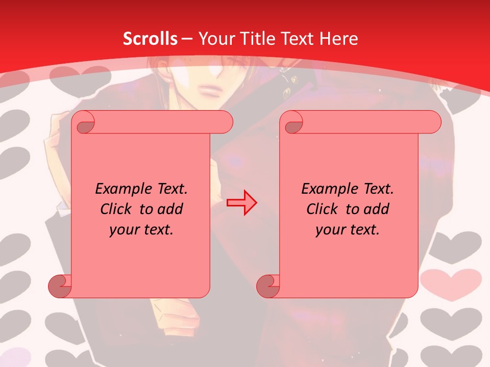 A Man And Woman Hugging In Front Of Hearts PowerPoint Template