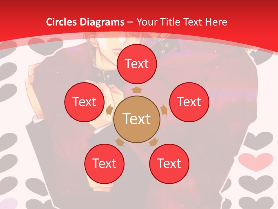 A Man And Woman Hugging In Front Of Hearts PowerPoint Template