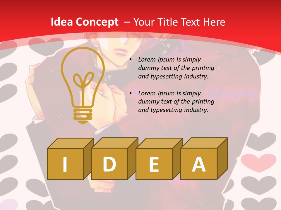 A Man And Woman Hugging In Front Of Hearts PowerPoint Template