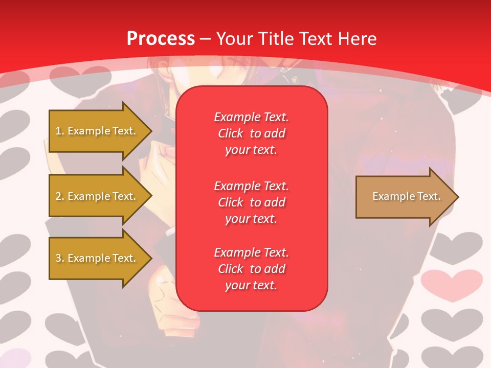 A Man And Woman Hugging In Front Of Hearts PowerPoint Template