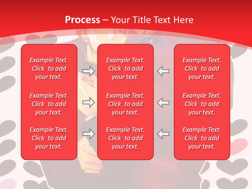 A Man And Woman Hugging In Front Of Hearts PowerPoint Template