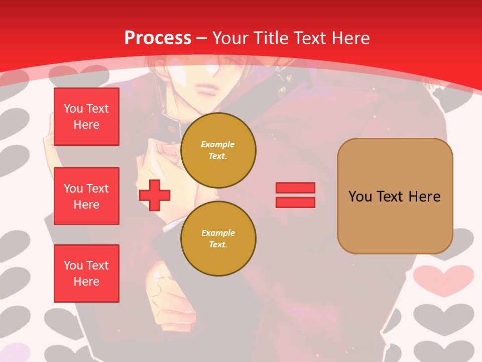 A Man And Woman Hugging In Front Of Hearts PowerPoint Template