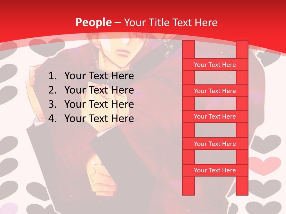 A Man And Woman Hugging In Front Of Hearts PowerPoint Template