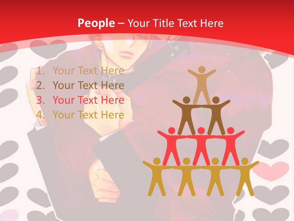 A Man And Woman Hugging In Front Of Hearts PowerPoint Template