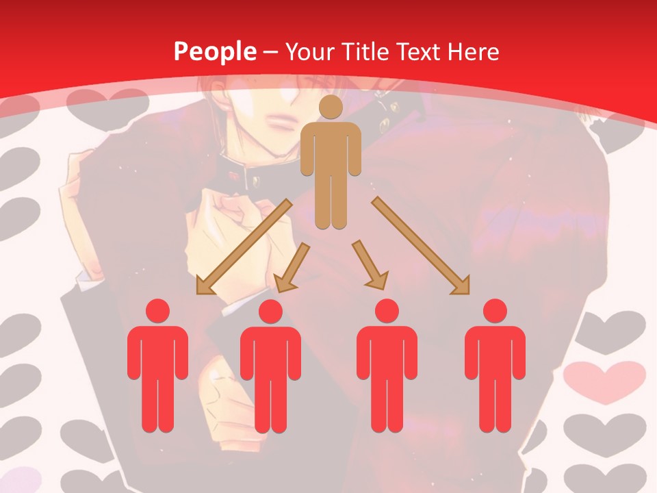 A Man And Woman Hugging In Front Of Hearts PowerPoint Template