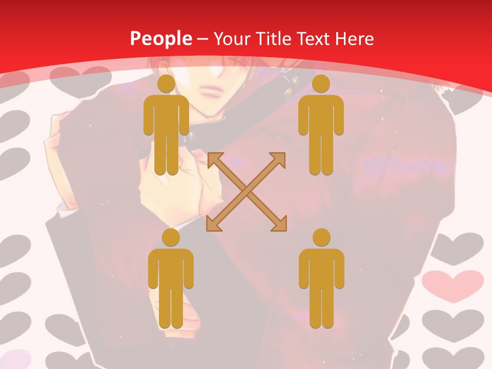 A Man And Woman Hugging In Front Of Hearts PowerPoint Template