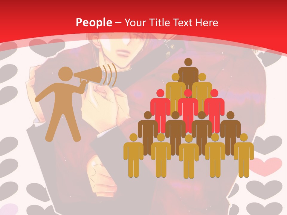 A Man And Woman Hugging In Front Of Hearts PowerPoint Template