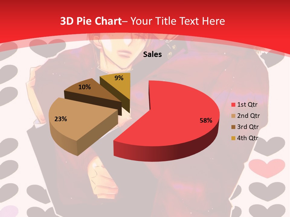 A Man And Woman Hugging In Front Of Hearts PowerPoint Template