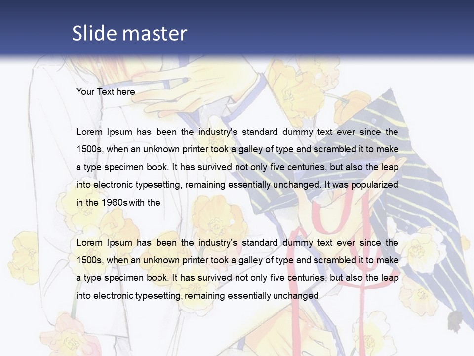 A Couple Of People Hugging Each Other With A Blue Background PowerPoint Template