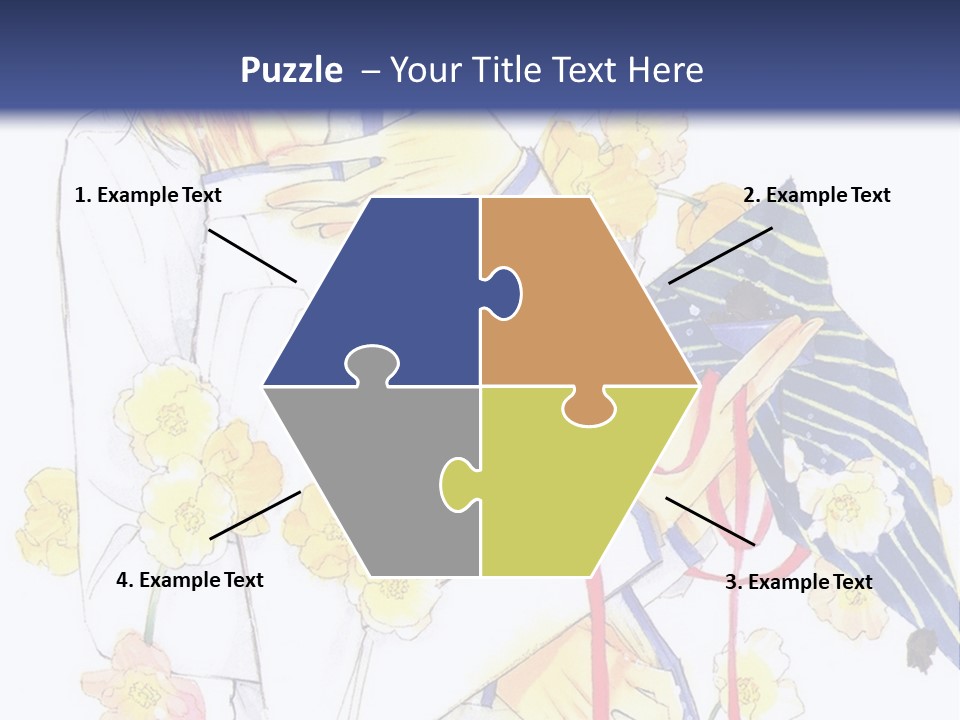 A Couple Of People Hugging Each Other With A Blue Background PowerPoint Template