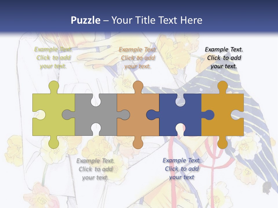 A Couple Of People Hugging Each Other With A Blue Background PowerPoint Template