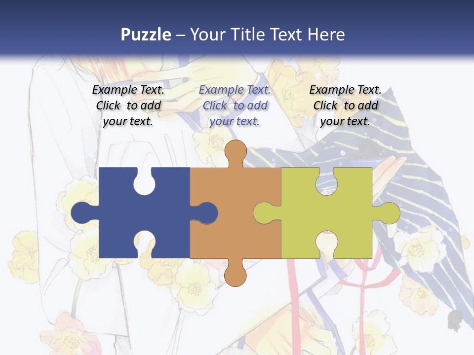 A Couple Of People Hugging Each Other With A Blue Background PowerPoint Template