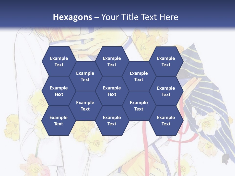 A Couple Of People Hugging Each Other With A Blue Background PowerPoint Template