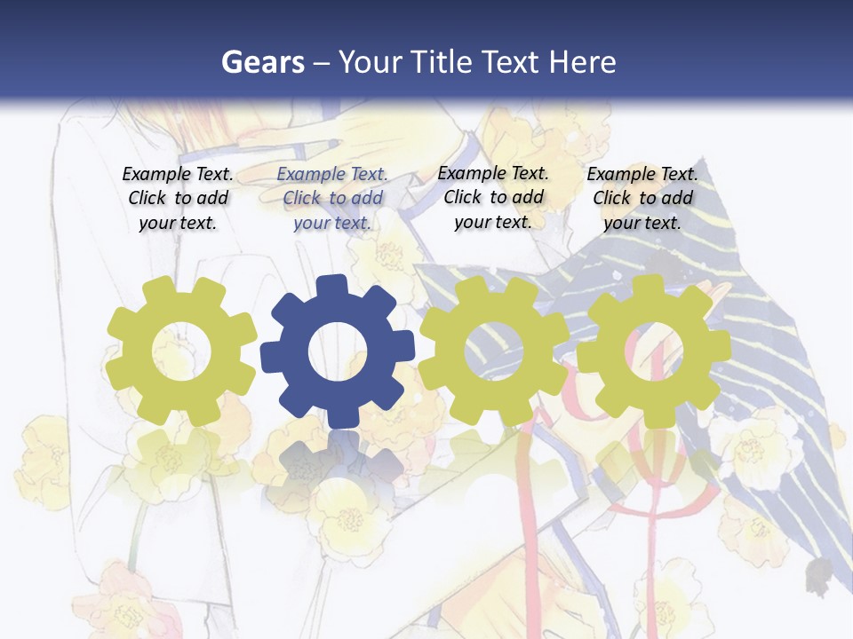 A Couple Of People Hugging Each Other With A Blue Background PowerPoint Template