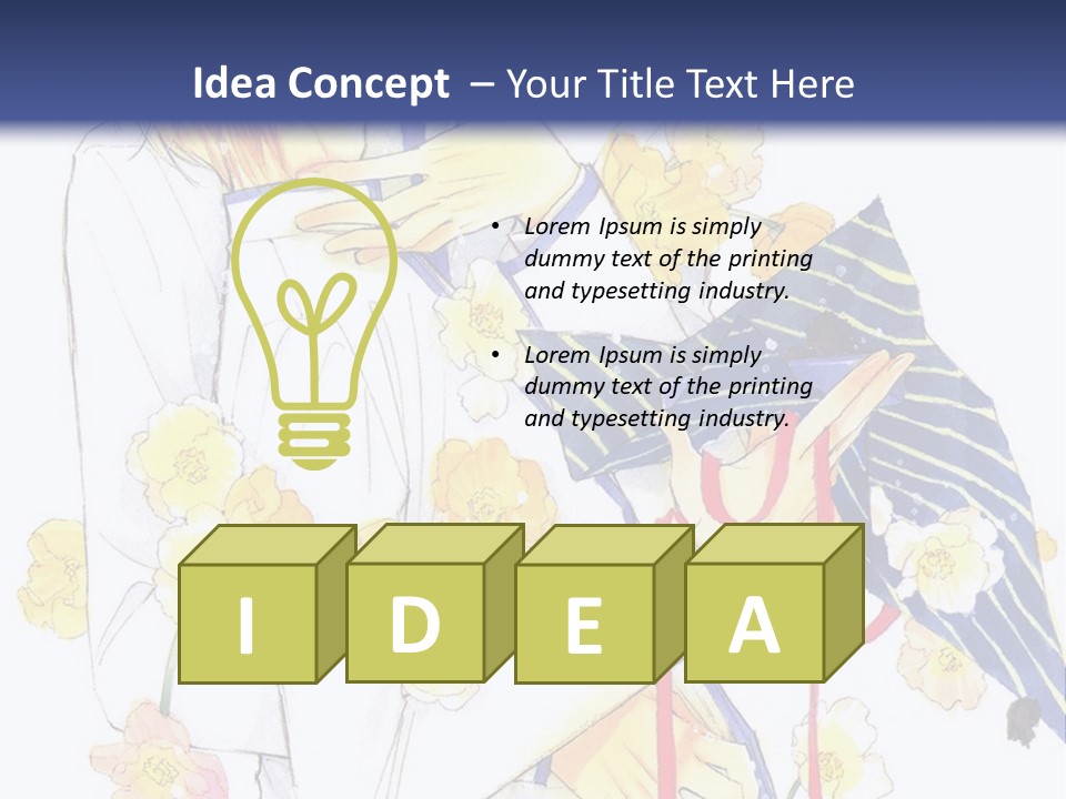 A Couple Of People Hugging Each Other With A Blue Background PowerPoint Template