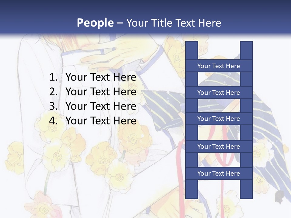 A Couple Of People Hugging Each Other With A Blue Background PowerPoint Template