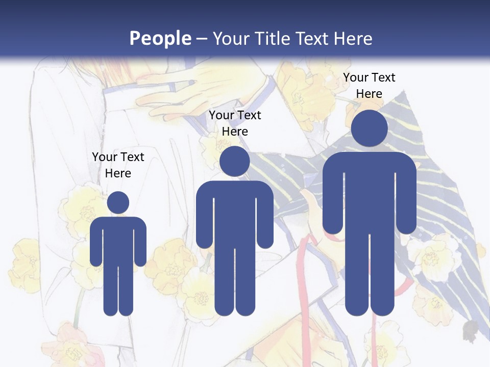 A Couple Of People Hugging Each Other With A Blue Background PowerPoint Template