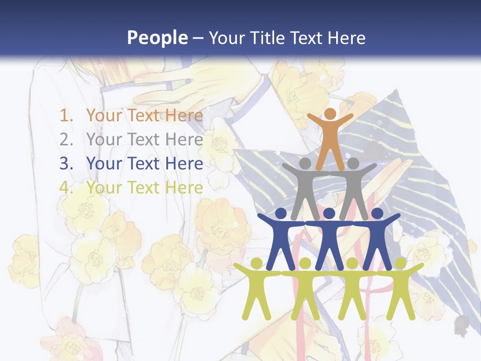 A Couple Of People Hugging Each Other With A Blue Background PowerPoint Template