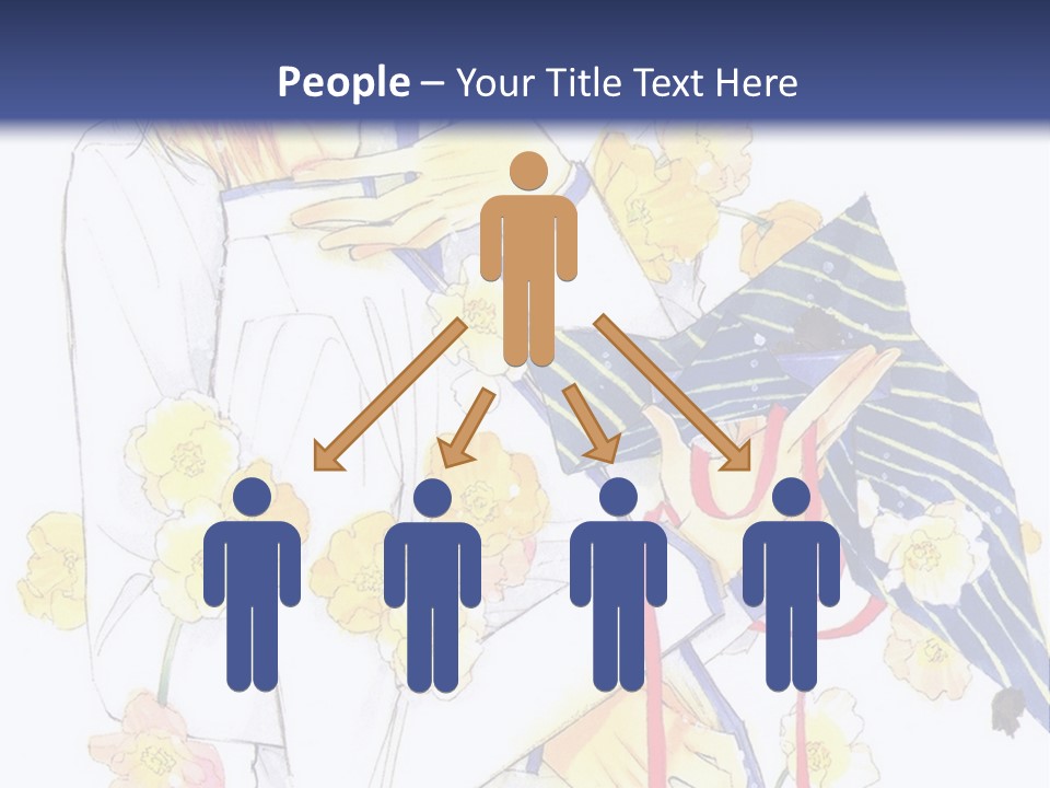 A Couple Of People Hugging Each Other With A Blue Background PowerPoint Template