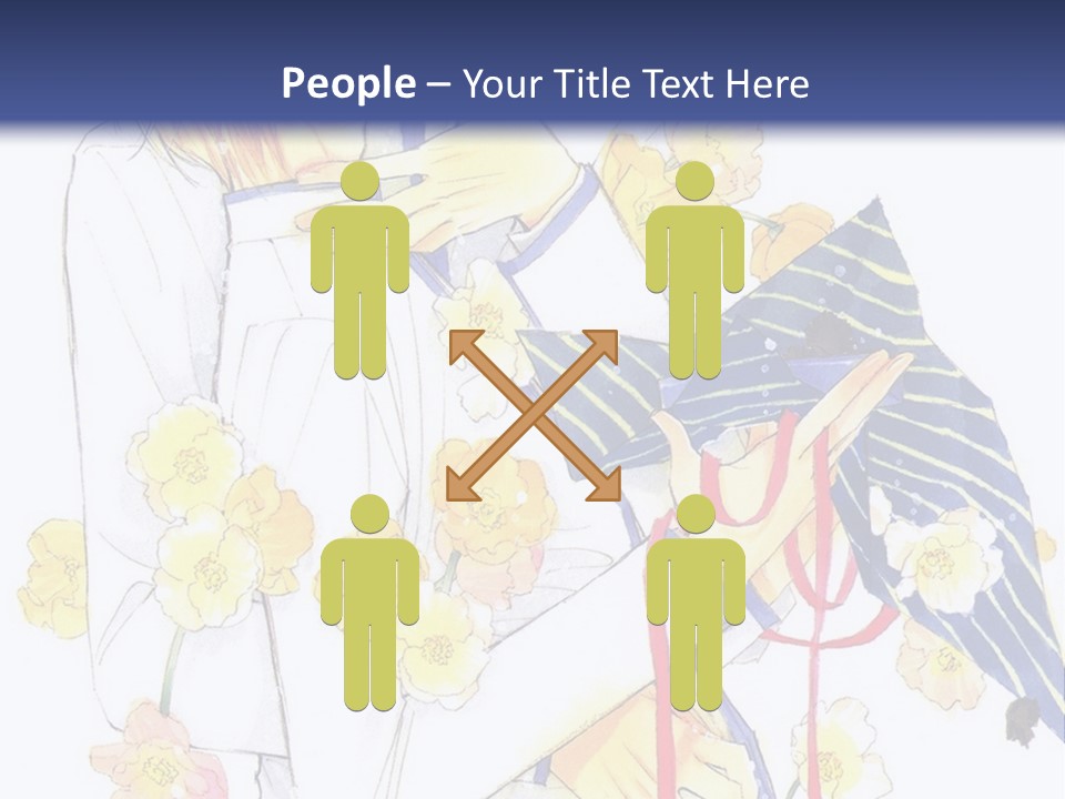 A Couple Of People Hugging Each Other With A Blue Background PowerPoint Template