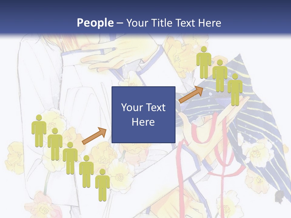 A Couple Of People Hugging Each Other With A Blue Background PowerPoint Template