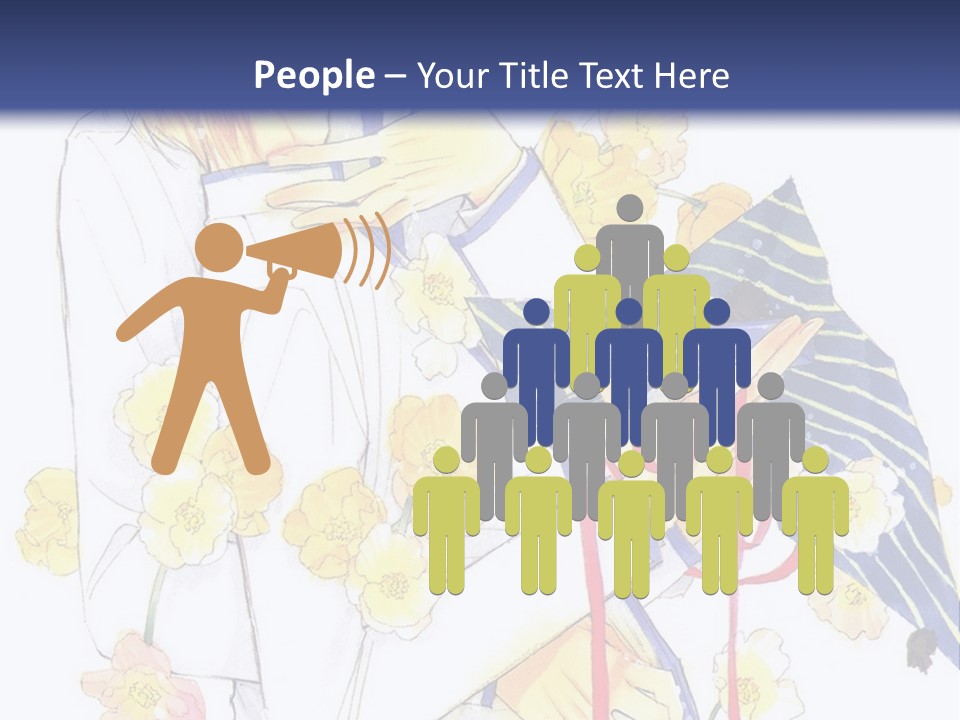 A Couple Of People Hugging Each Other With A Blue Background PowerPoint Template