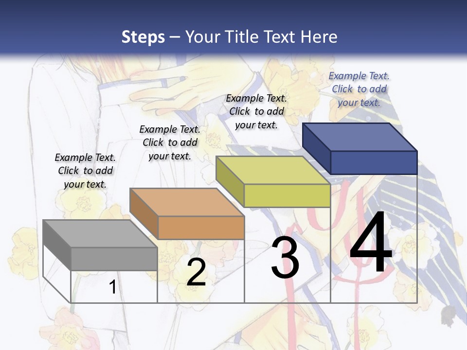 A Couple Of People Hugging Each Other With A Blue Background PowerPoint Template