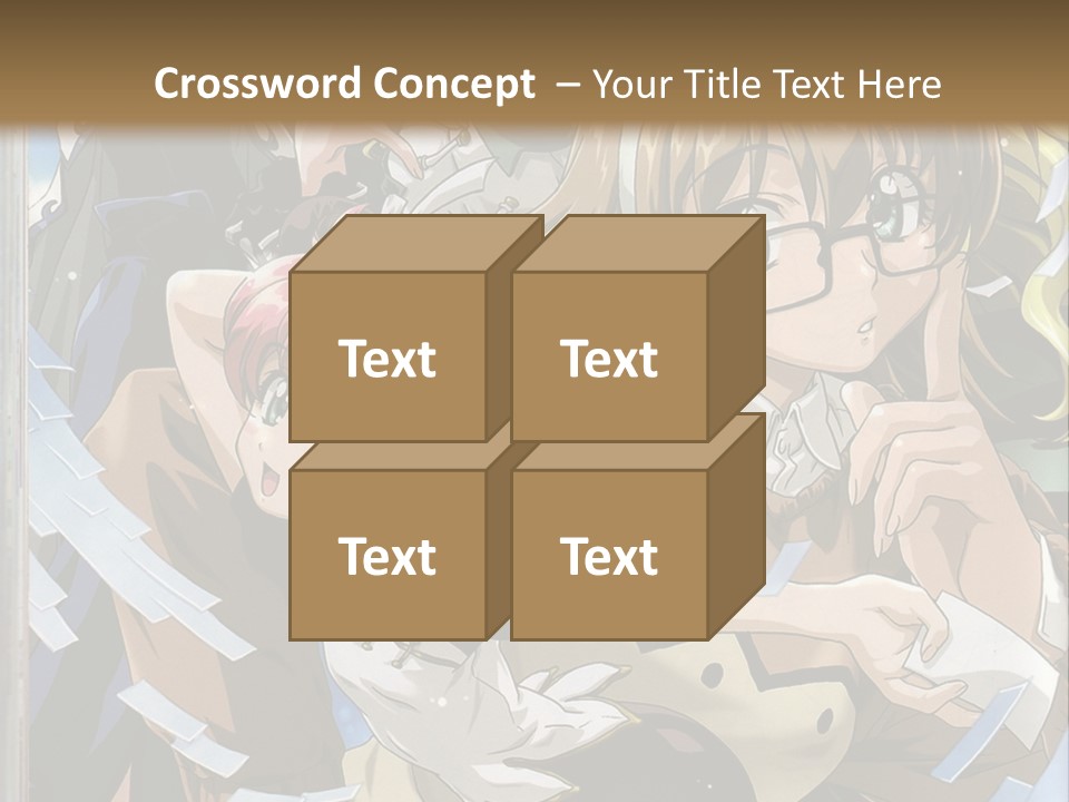 A Group Of Anime Characters With A Brown Background PowerPoint Template
