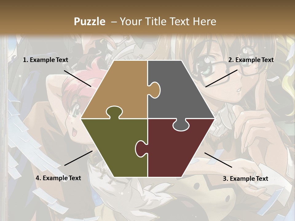 A Group Of Anime Characters With A Brown Background PowerPoint Template