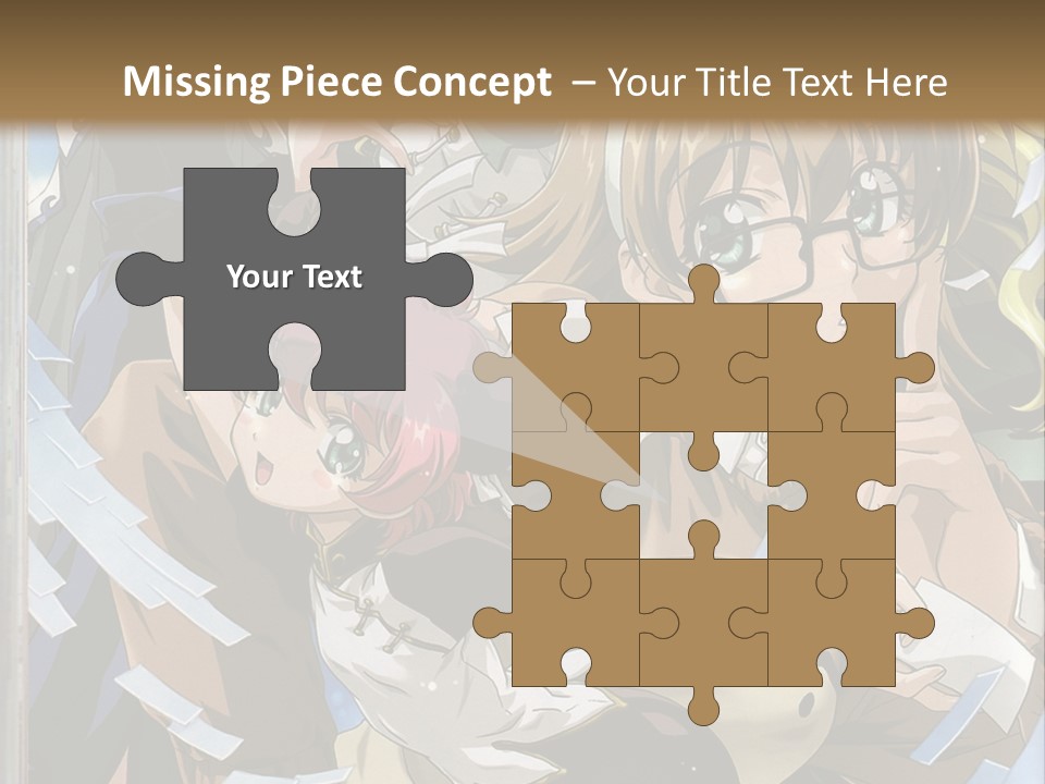 A Group Of Anime Characters With A Brown Background PowerPoint Template
