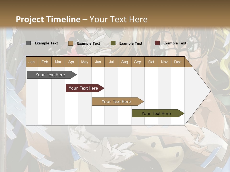 A Group Of Anime Characters With A Brown Background PowerPoint Template