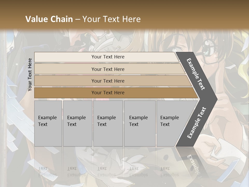 A Group Of Anime Characters With A Brown Background PowerPoint Template