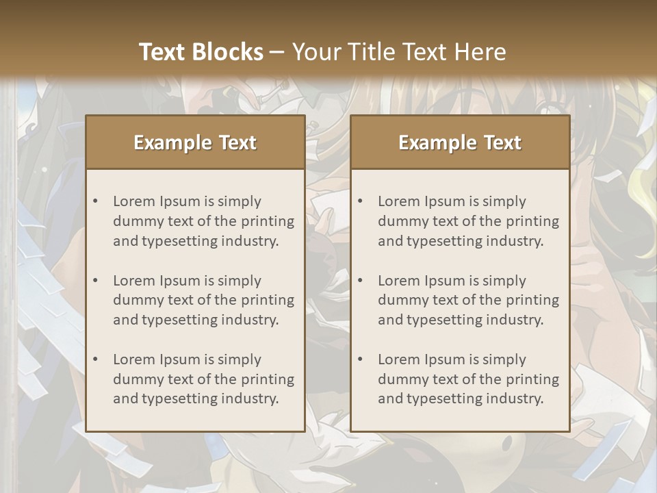 A Group Of Anime Characters With A Brown Background PowerPoint Template