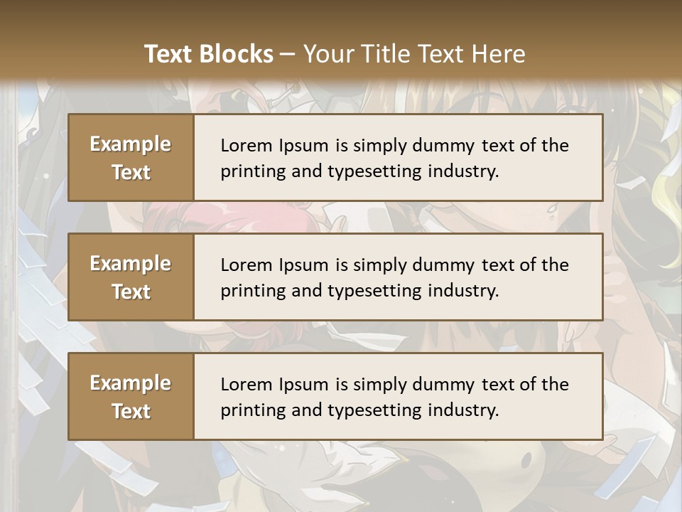 A Group Of Anime Characters With A Brown Background PowerPoint Template