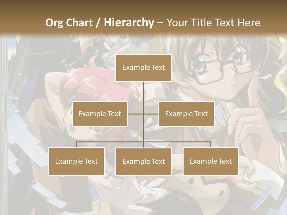 A Group Of Anime Characters With A Brown Background PowerPoint Template