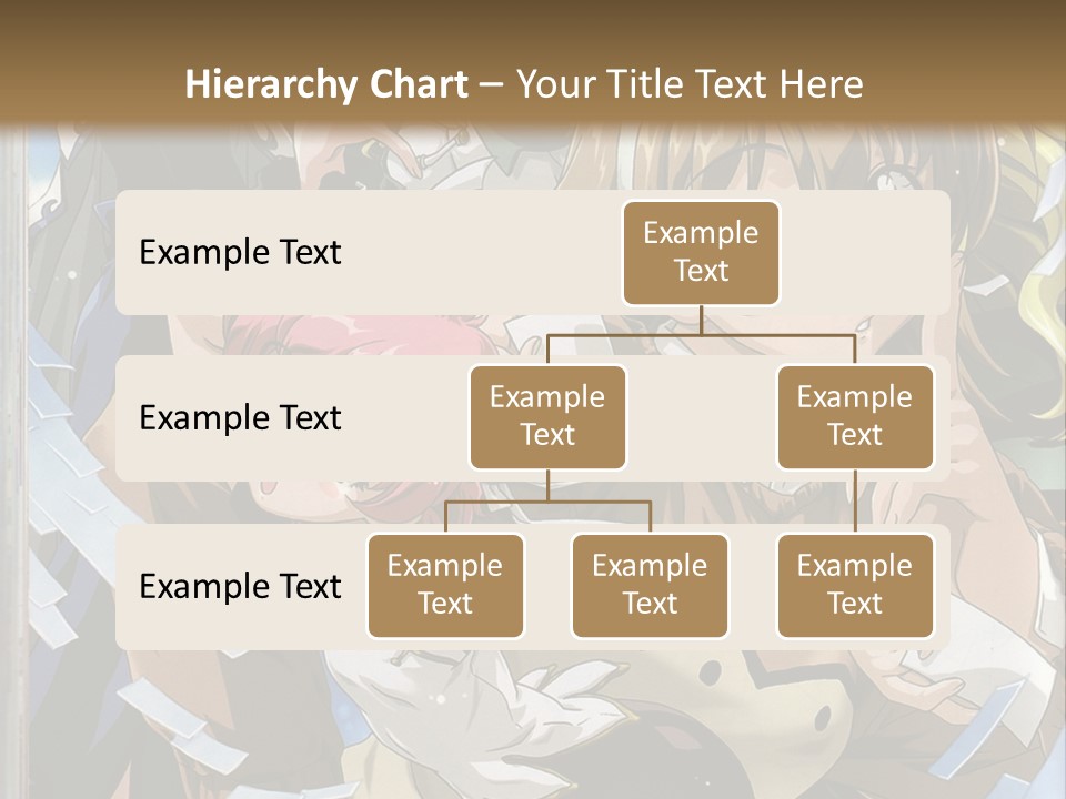 A Group Of Anime Characters With A Brown Background PowerPoint Template