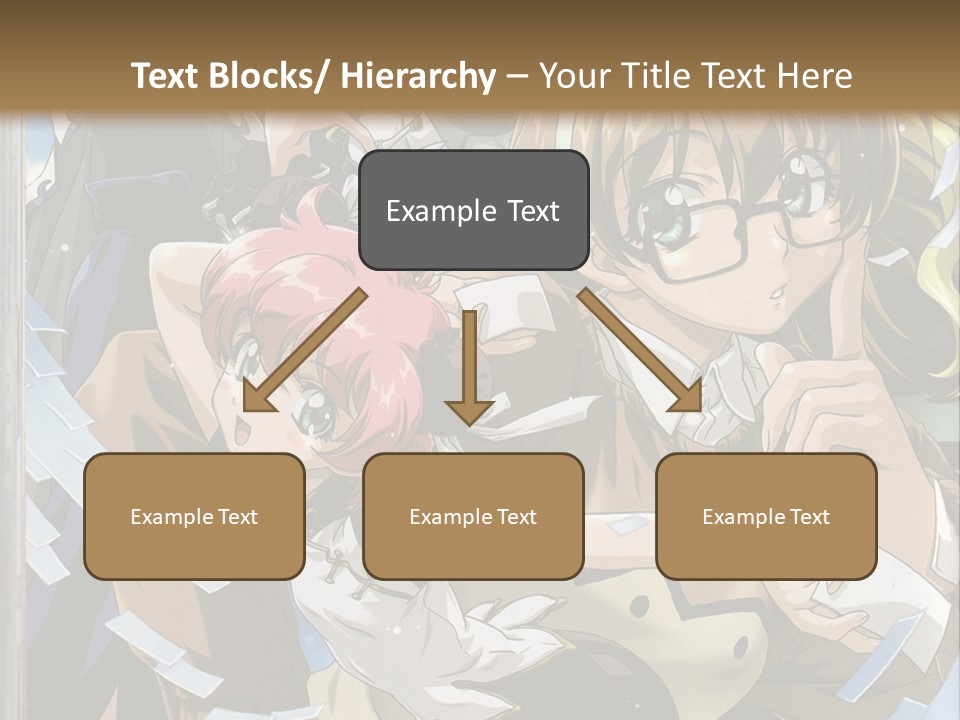 A Group Of Anime Characters With A Brown Background PowerPoint Template