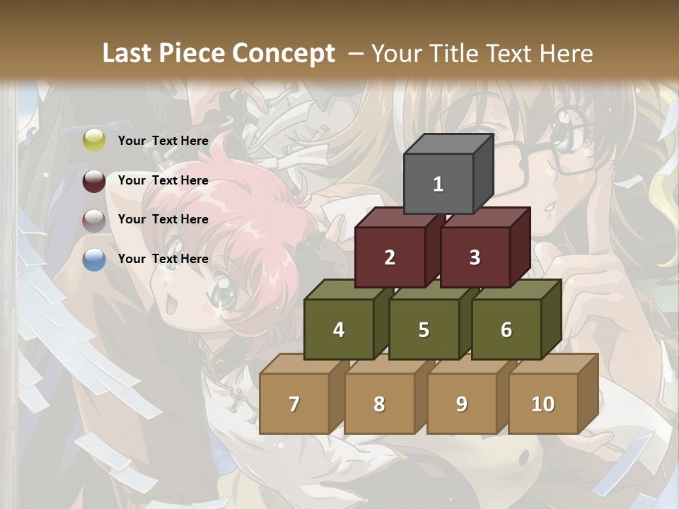 A Group Of Anime Characters With A Brown Background PowerPoint Template